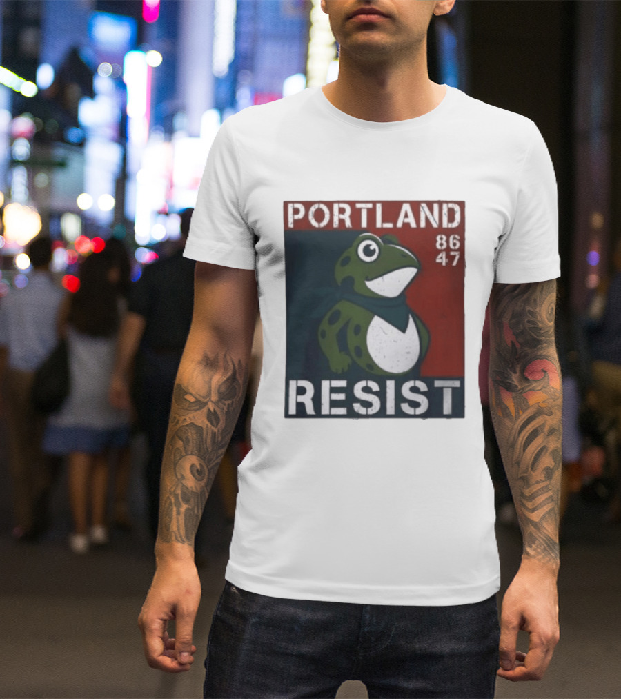 Portland Resist Frog 86 47 Protect The Frogs Trending Men T-Shirt