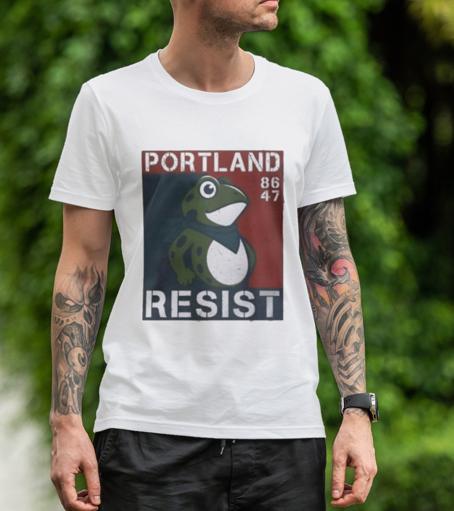 Portland Resist Frog 86 47 Protect The Frogs Trending Men T-Shirt
