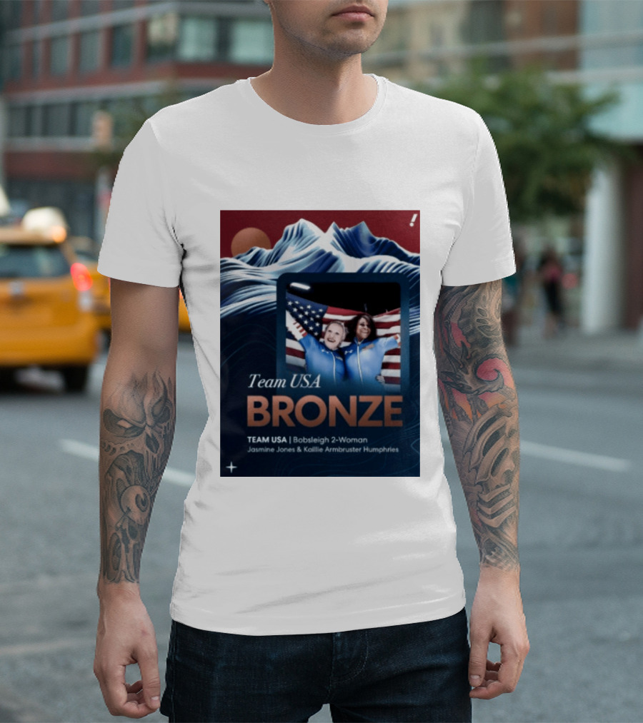 Team USA Bronze Bobsleigh 2 Woman Jasmine Jones Kaillie Armbruster Humphries T-Shirt