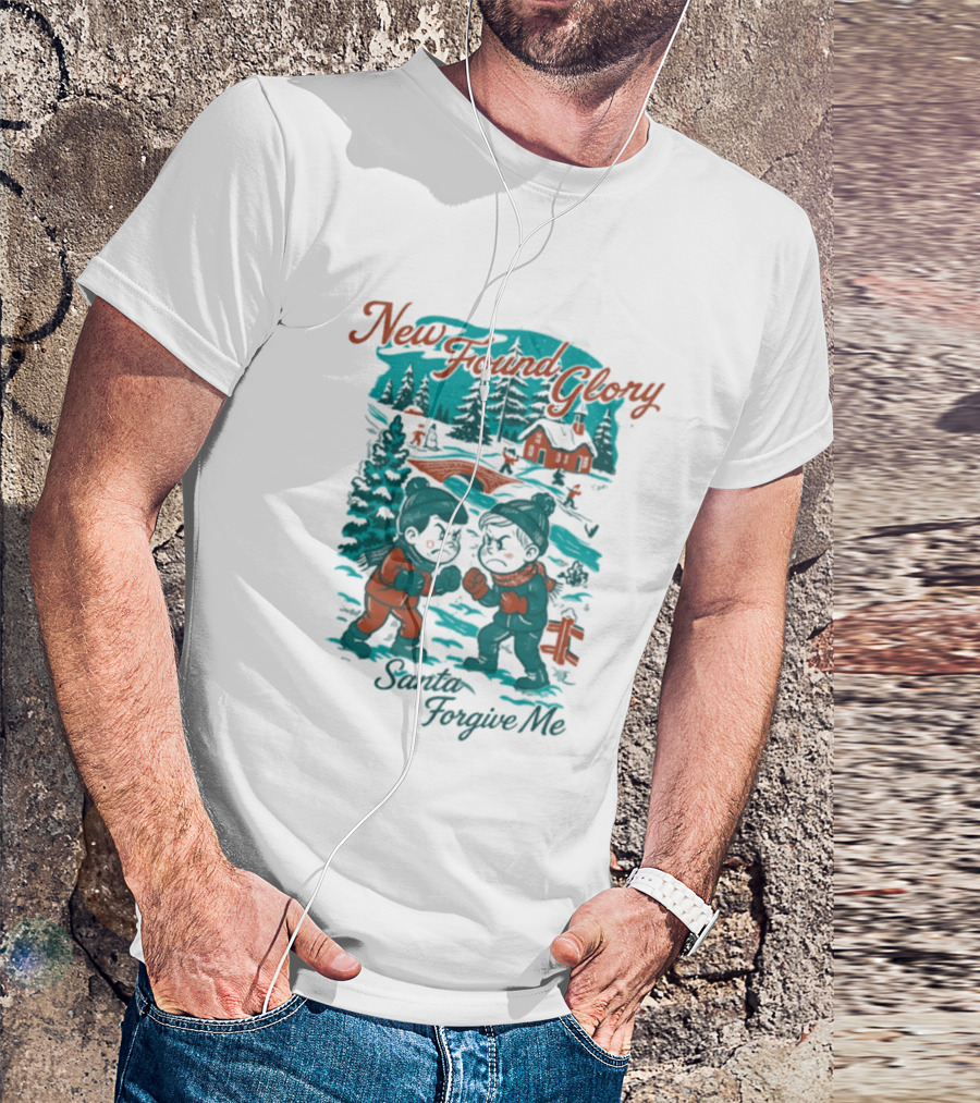 New Found Glory Santa Forgive Me Winter Scene T-Shirt