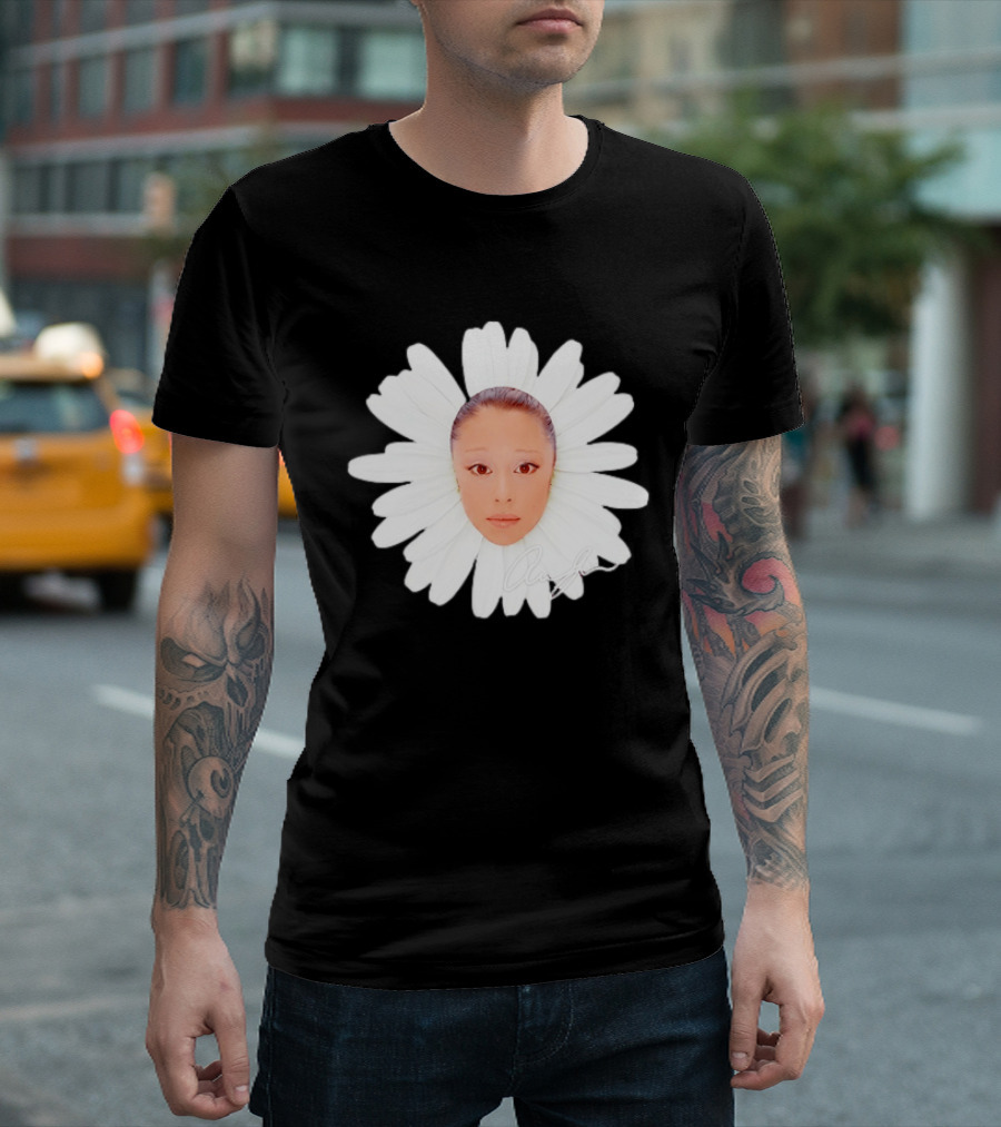 Ariana Grande Daisy Flower Face With Signature T-Shirt
