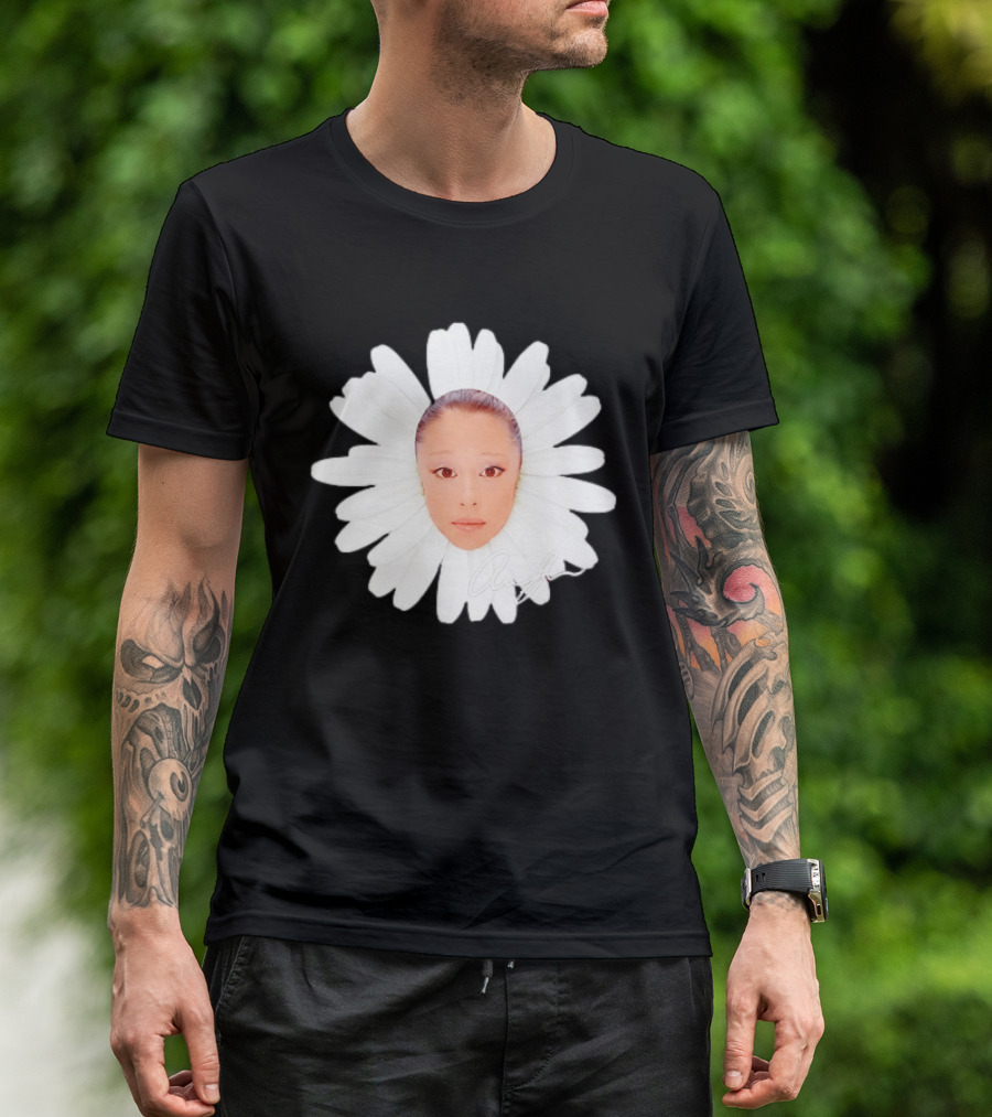 Ariana Grande Daisy Flower Face With Signature T-Shirt