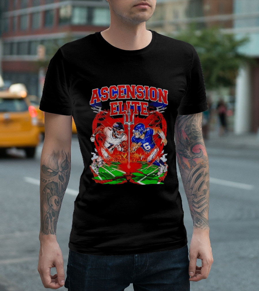 Ascension Elite Football Players Trident Fire Field Face Off T-Shirt