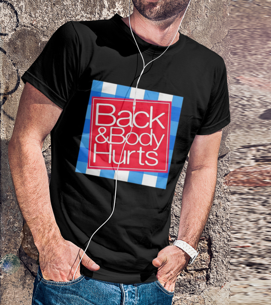 Back And Body Hurts Blue Gingham Square Red T-Shirt
