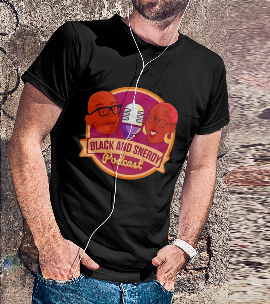 Black And Snerdy Podcast Hosts Microphone T-Shirt