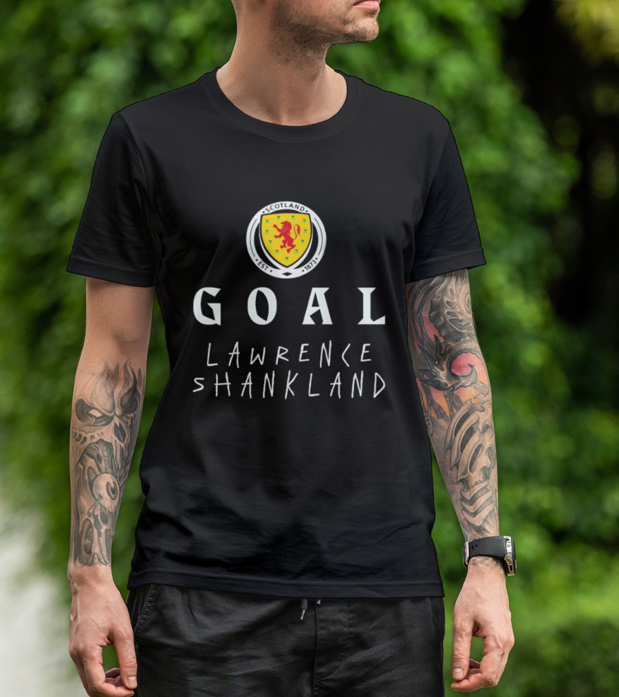 Goal Lawrence Shankland Scotland National Football Team Est 1873 Lion Crest T-Shirt