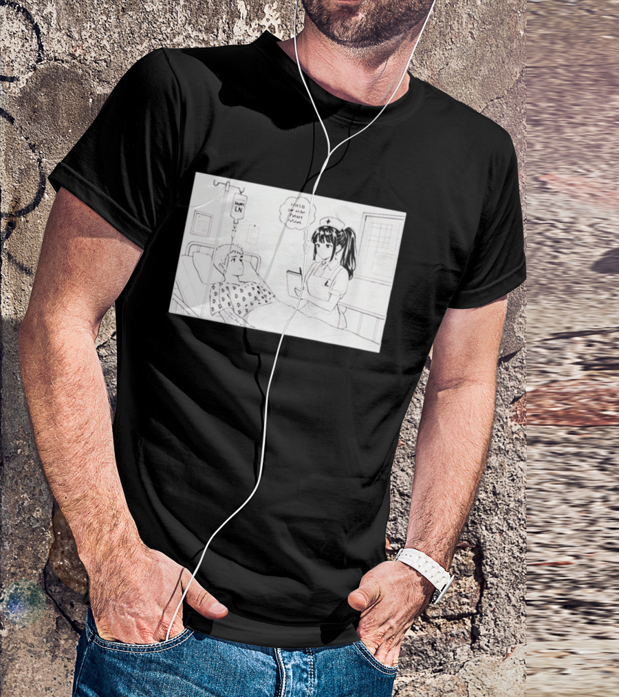 Nurse Manga Style Hospital Scene With Patient And IV Drip T-Shirt