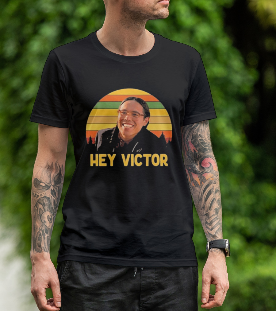 Hey Victor Thomas Builds The Fire Smoke Signals Retro Rainbow T-Shirt
