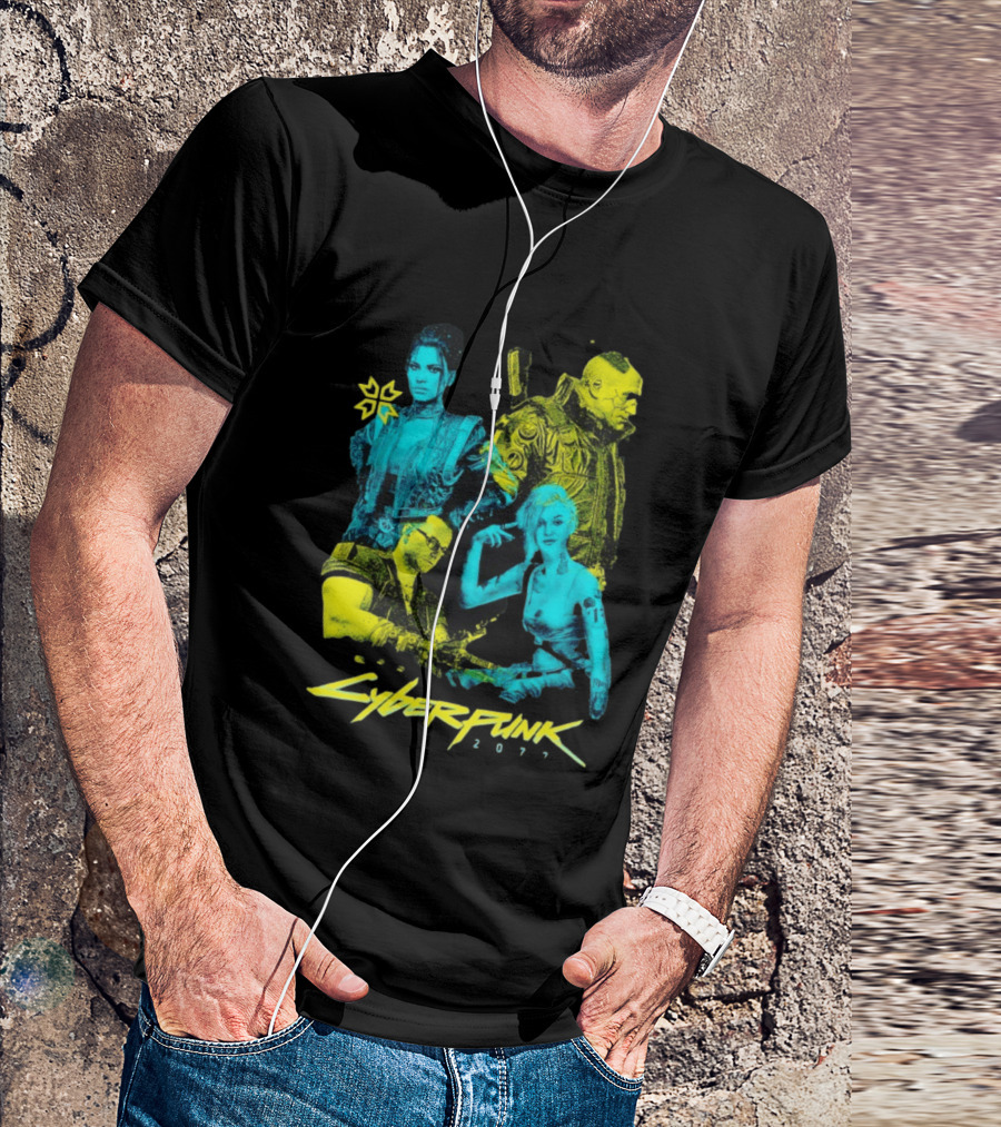 Cyberpunk 2077 Characters And Logo Video Game Merchandise T-Shirt