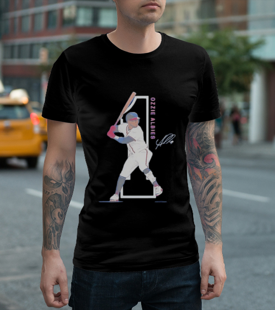 Ozzie Albies Atlanta Braves MLB Baseball Player Signature Edition T-Shirt