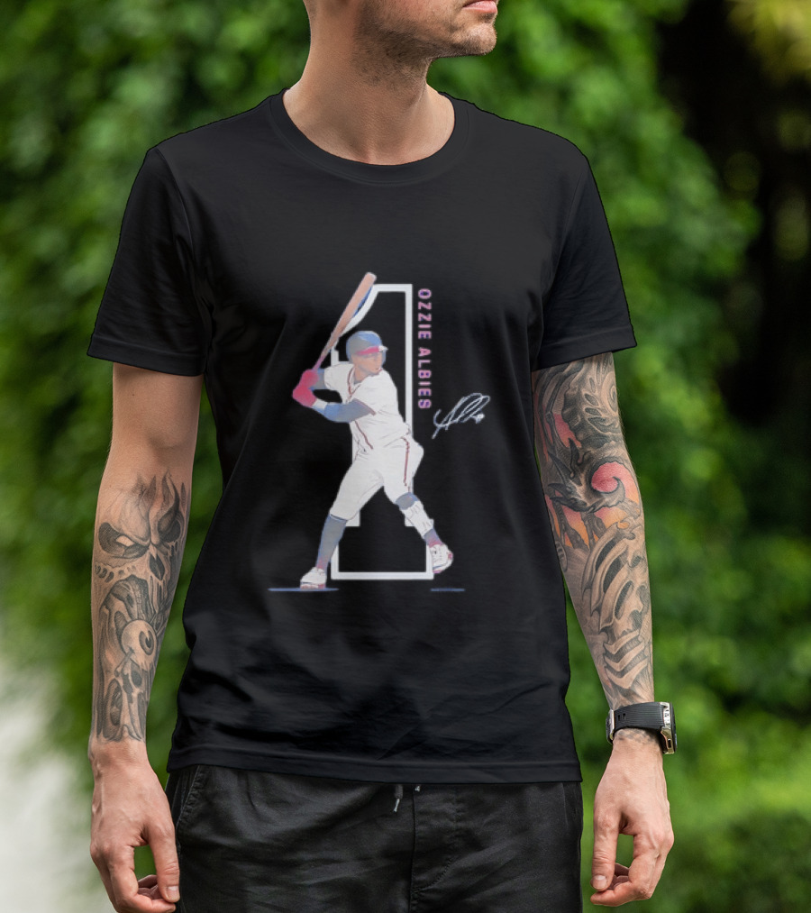 Ozzie Albies Atlanta Braves MLB Baseball Player Signature Edition T-Shirt