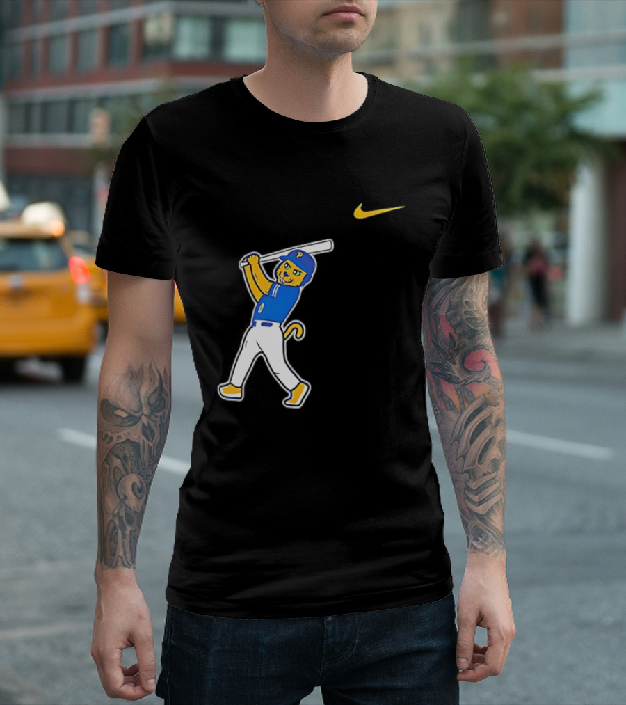 Pittsburgh Panthers Baseball Cartoon Mascot Batter Nike Sportswear T-Shirt