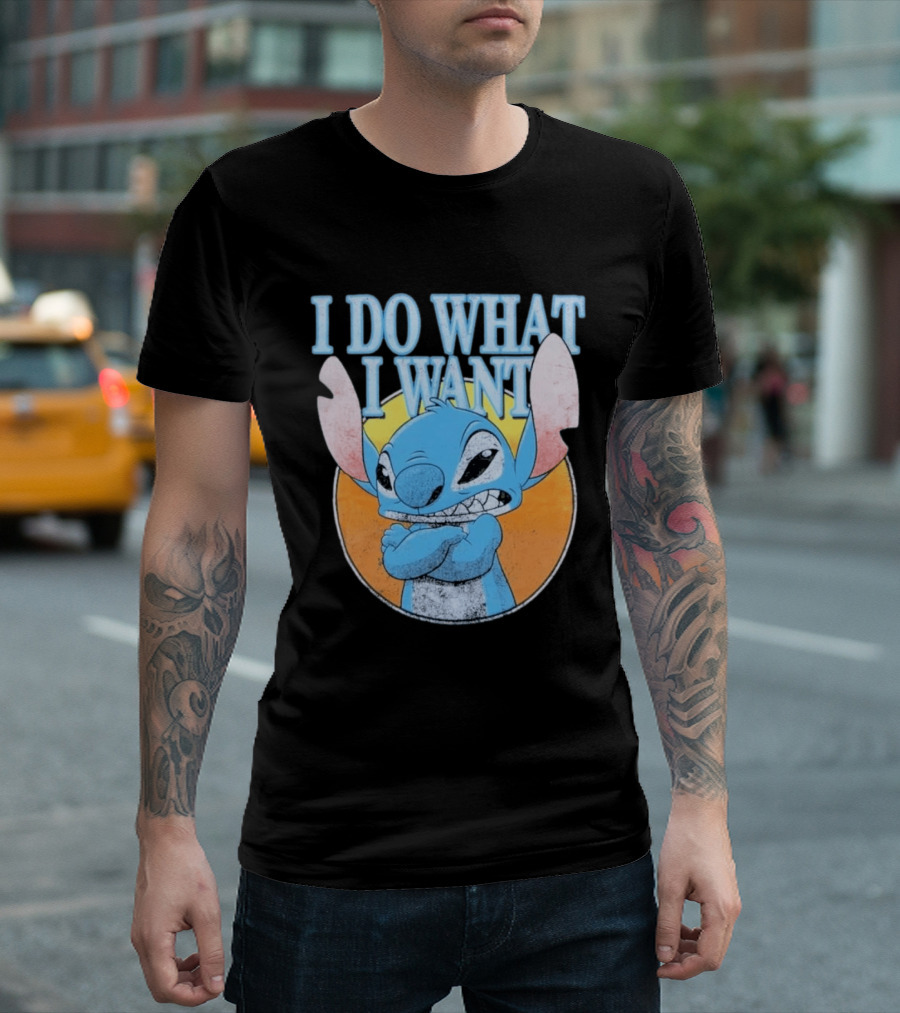 Disney Lilo And Stitch Men's Stitch I Do What I Want Vintage Look T-Shirt