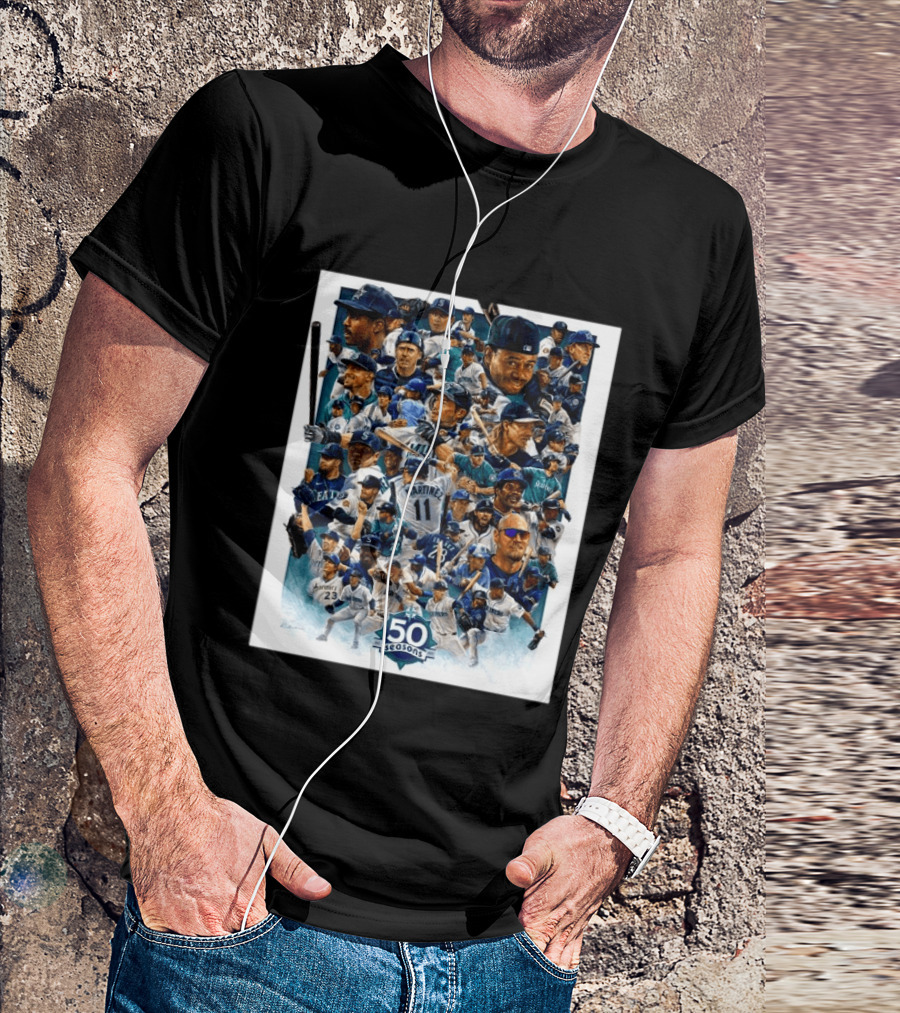 50 Seasons Presenting The Greatest Mariners Players Of All Time T-Shirt