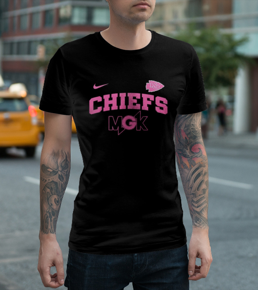 Nike Kansas City Chiefs MGK Collaboration Pink T-Shirt