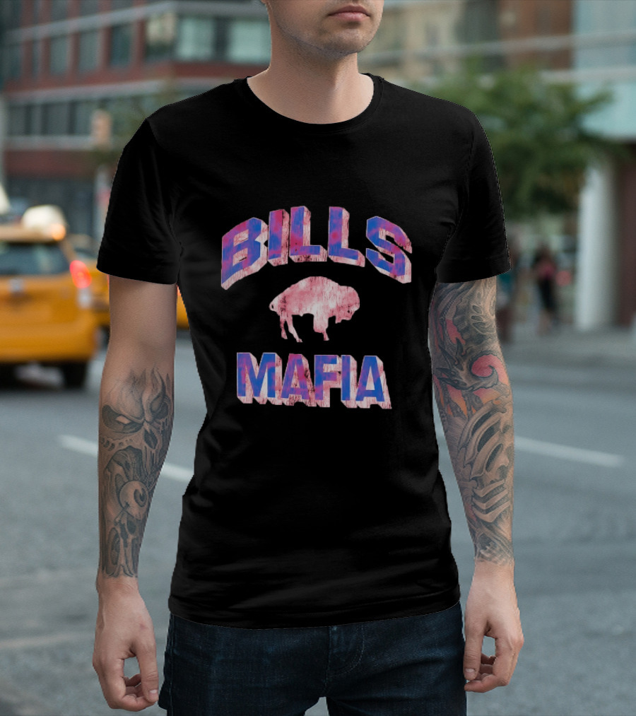 Bills Mafia Distressed Buffalo Bills Football T-Shirt
