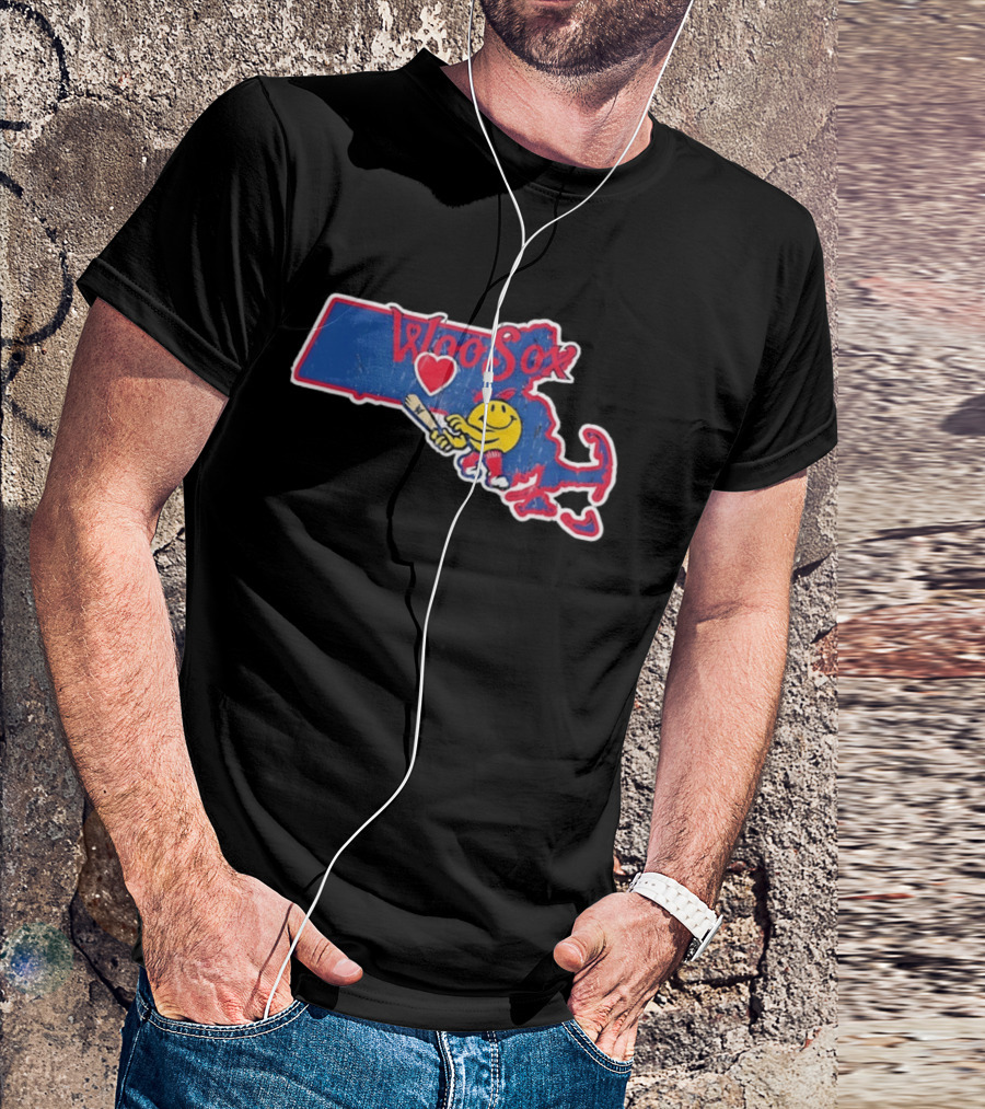 WooSox Massachusetts Heart Baseball Distressed T-Shirt