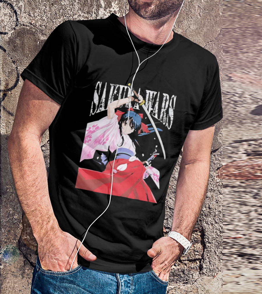 Sakura Wars Distressed Anime Samurai Girl With Katana T-Shirt