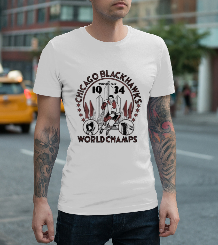 Chicago Blackhawks 1934 World Champs World's Fair Homage T-Shirt