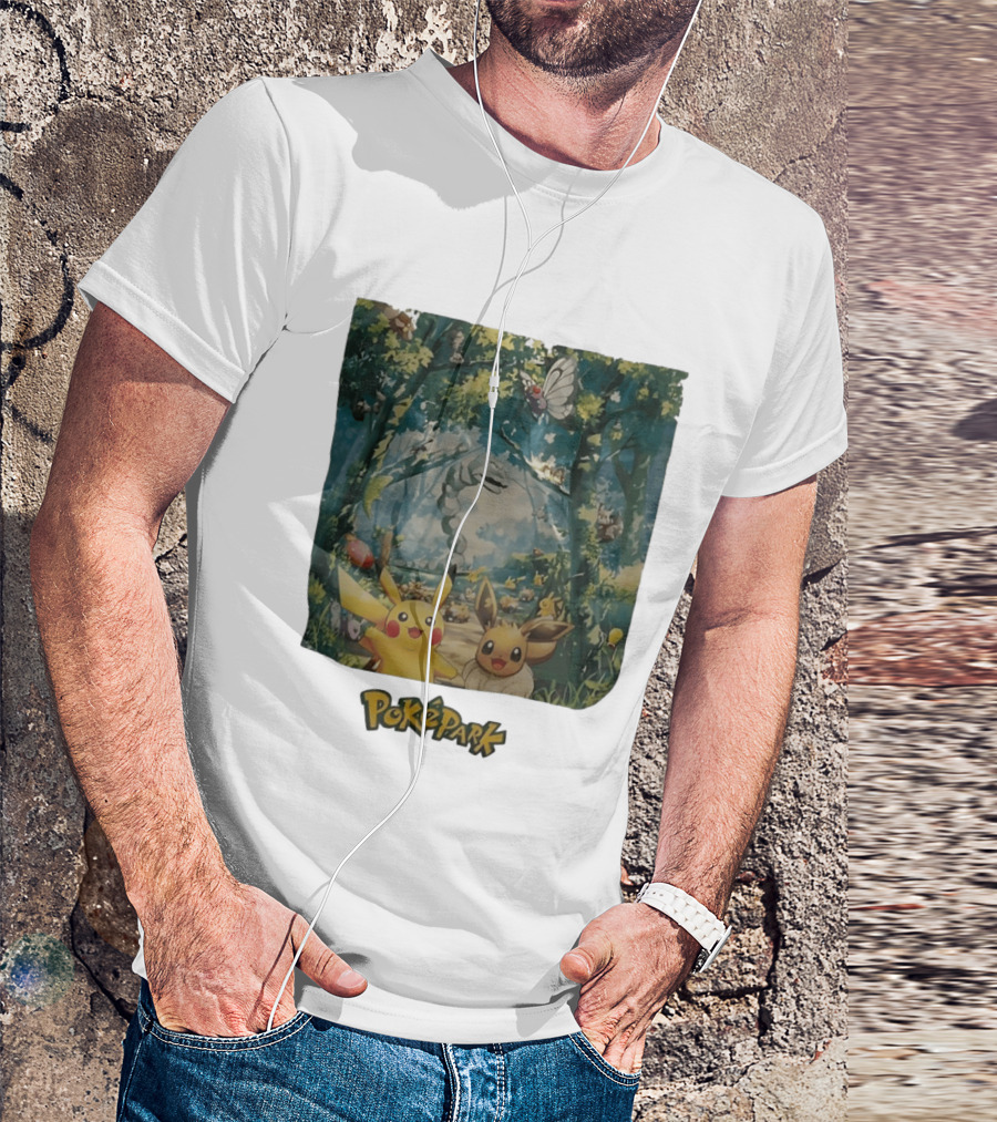 Pikachu Eevee PokéPark Kanto Forest Onix Butterfree Scene T-Shirt