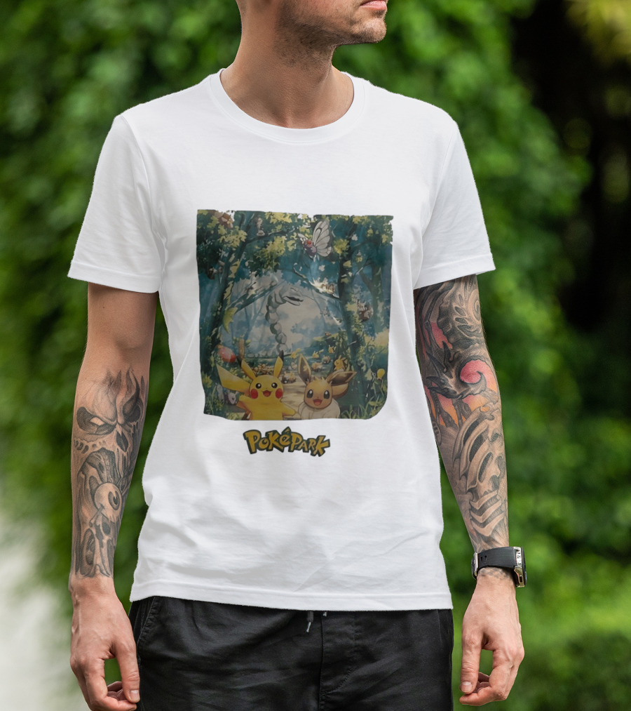 Pikachu Eevee PokéPark Kanto Forest Onix Butterfree Scene T-Shirt