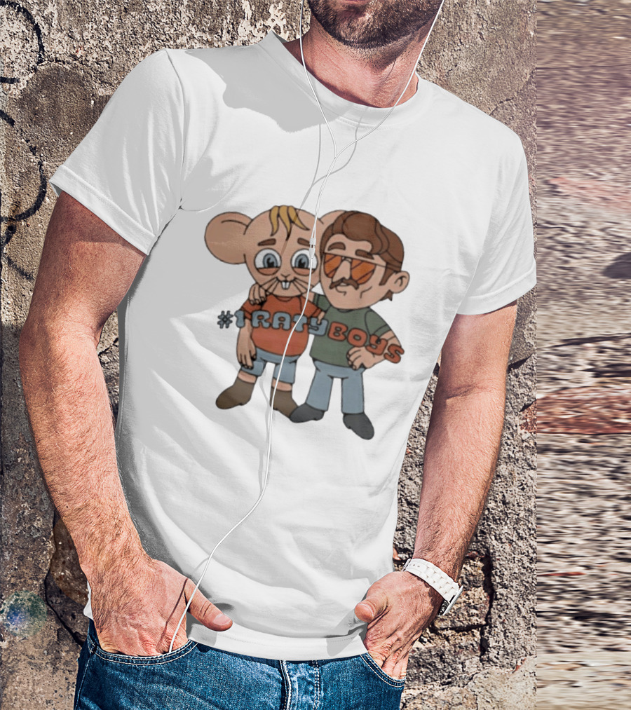 Ratyboys Cartoon Characters With Mouse And Sunglasses Duo T-Shirt