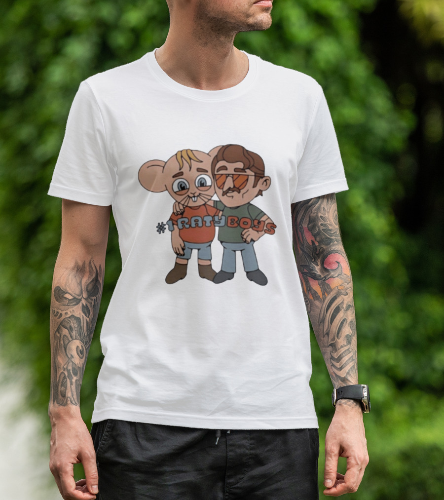 Ratyboys Cartoon Characters With Mouse And Sunglasses Duo T-Shirt