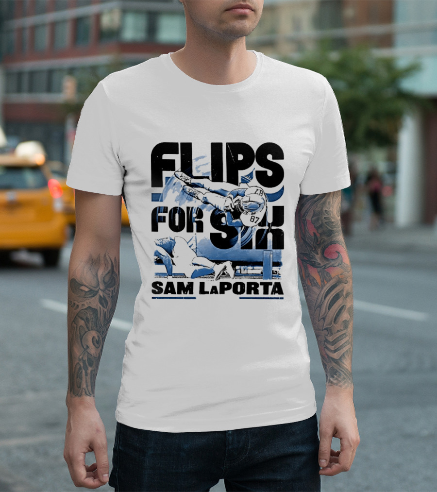Sam Laporta Flips For Six Detroit Football T-Shirt