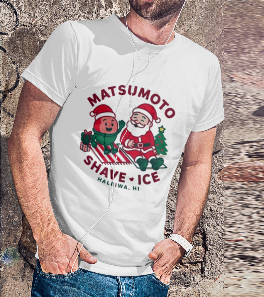 Matsumoto Shave Ice Christmas Haleiwa HI Santa Holiday 2025 T-Shirt