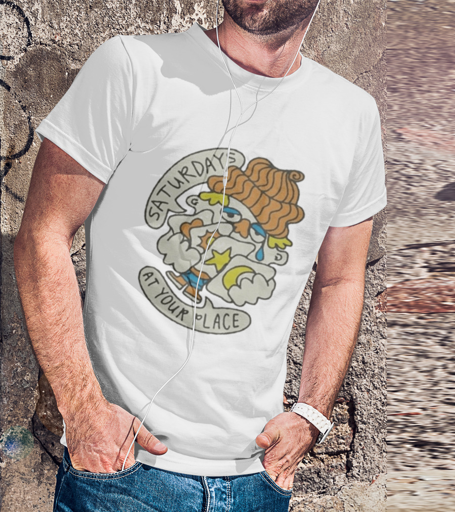 Saturdays At Your Place Cartoon Character With Beanie T-Shirt