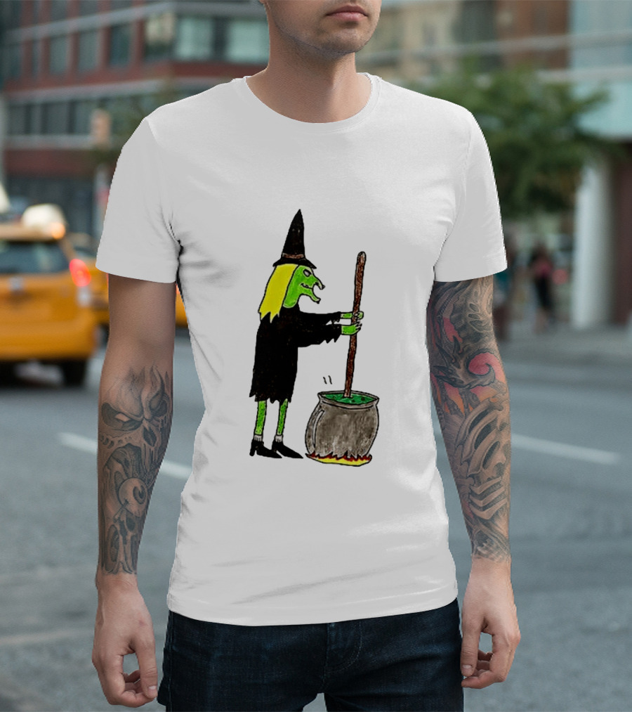Witch Stirring Cauldron Soup Season Halloween Magic T-Shirt