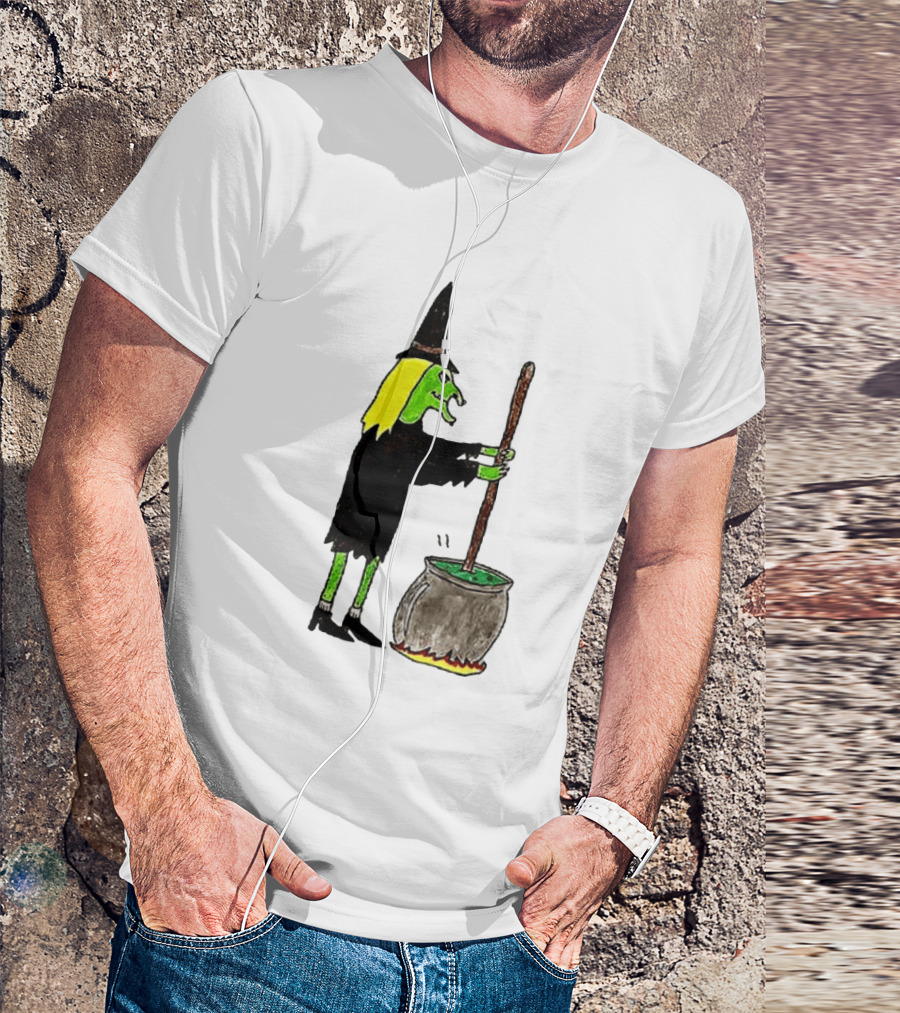 Witch Stirring Cauldron Soup Season Halloween Magic T-Shirt