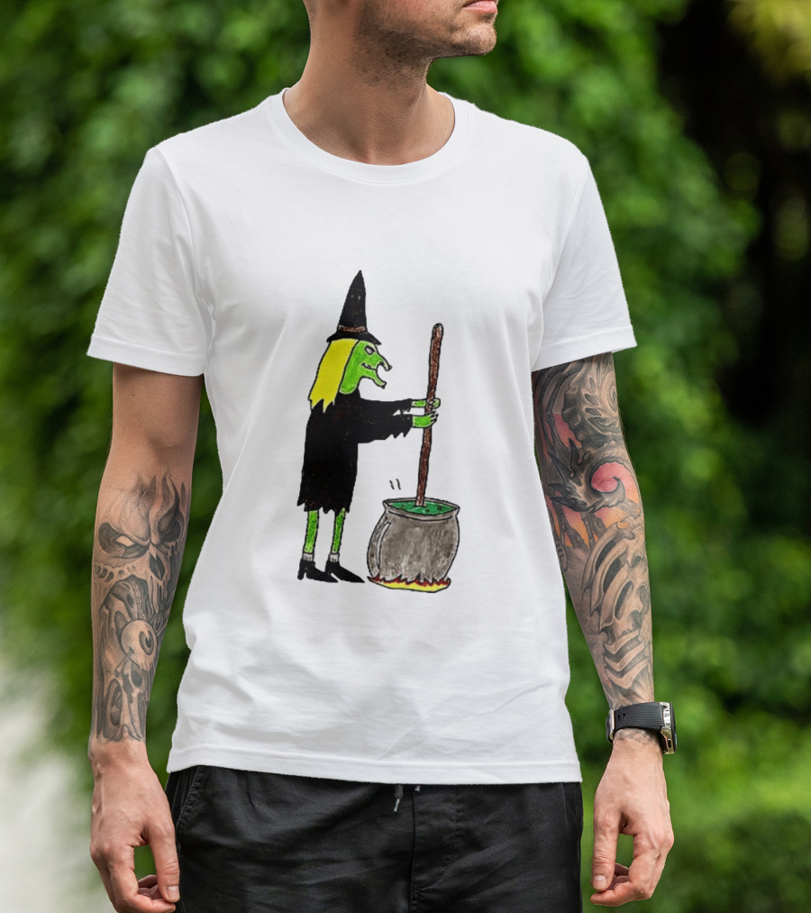 Witch Stirring Cauldron Soup Season Halloween Magic T-Shirt