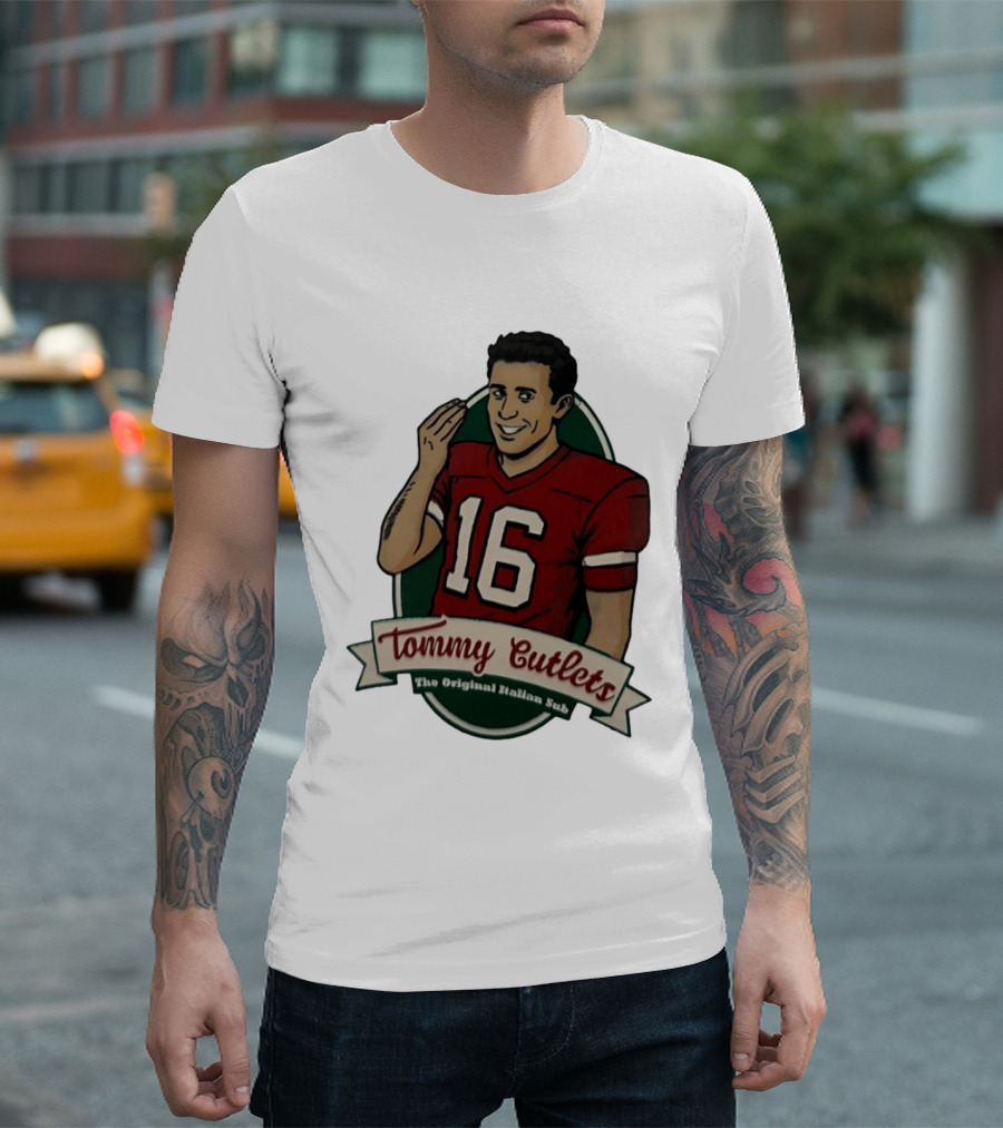 Tommy DeVito 16 Football Jersey Tommy Cutlets The Original Italian Sub T-Shirt