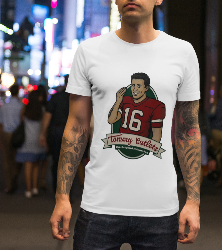 Tommy DeVito 16 Football Jersey Tommy Cutlets The Original Italian Sub T-Shirt