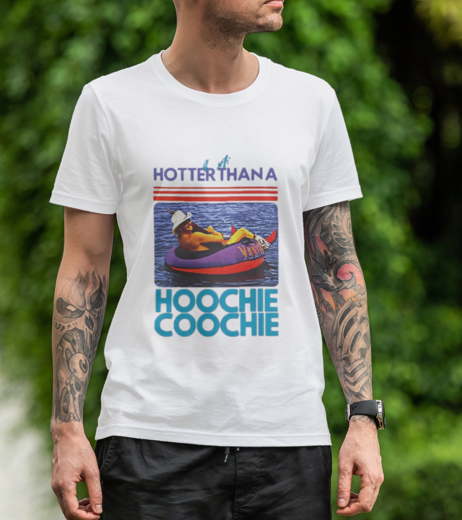 Hotter Than A Hoochie Coochie Lake Float Cowboy Hat T-Shirt
