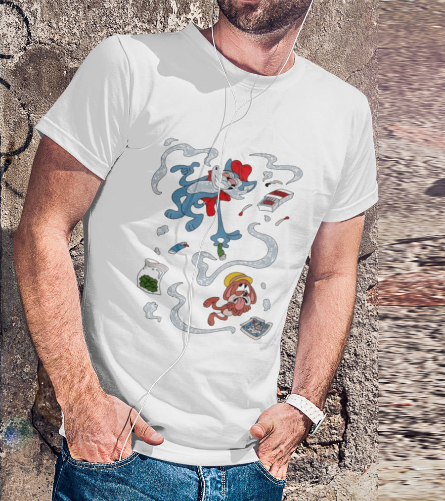 Original Ls Mark Catching Up Episode 2 Cartoon Characters With Smoke And Comic Effects T-Shirt