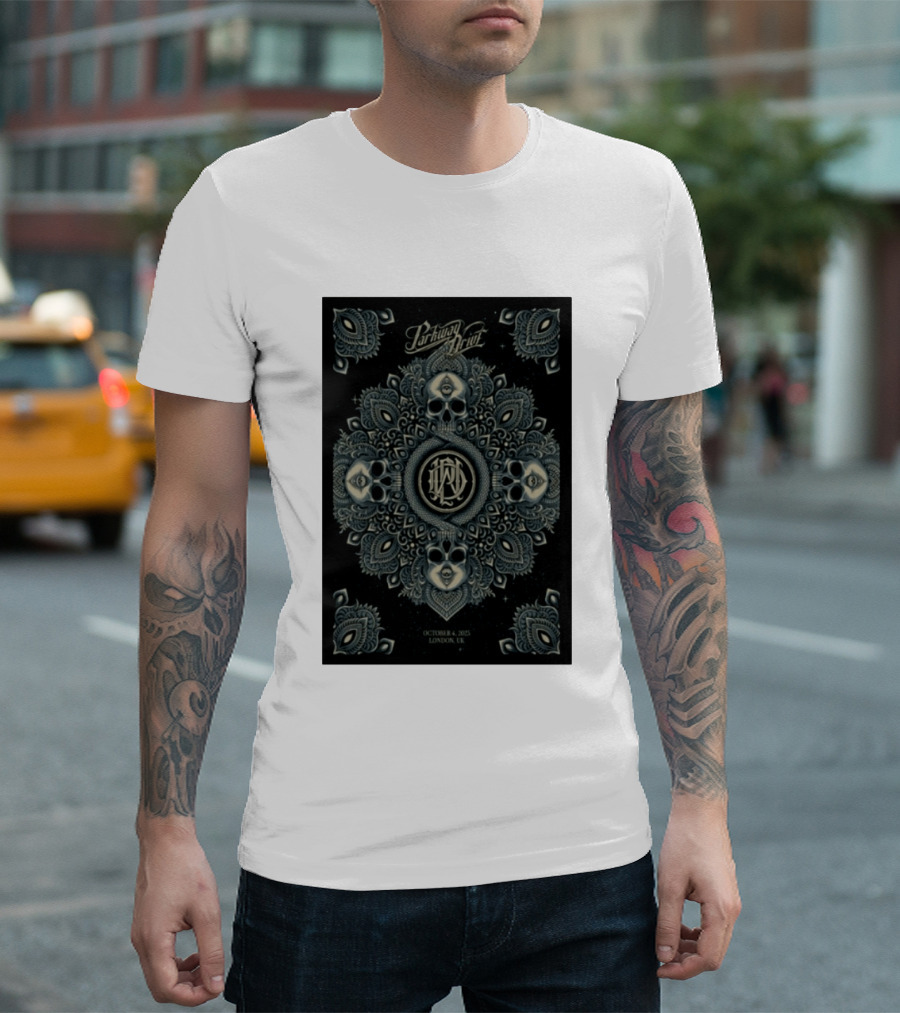 Parkway Drive Tour London UK October 4 2025 Mandala And Skull T-Shirt