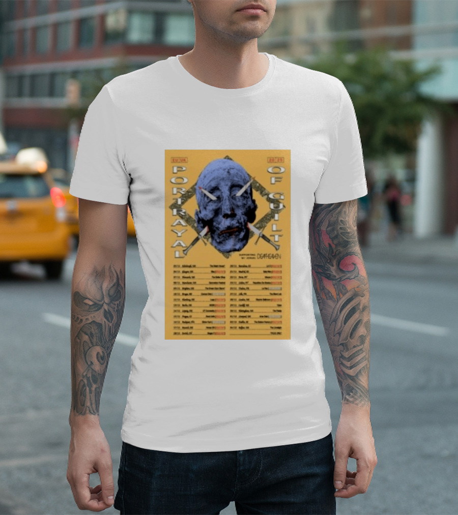 Portrayal Of Guilt Europe Tour 2025 Featuring Deafheaven Dates And Locations T-Shirt