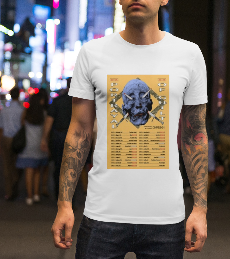 Portrayal Of Guilt Europe Tour 2025 Featuring Deafheaven Dates And Locations T-Shirt