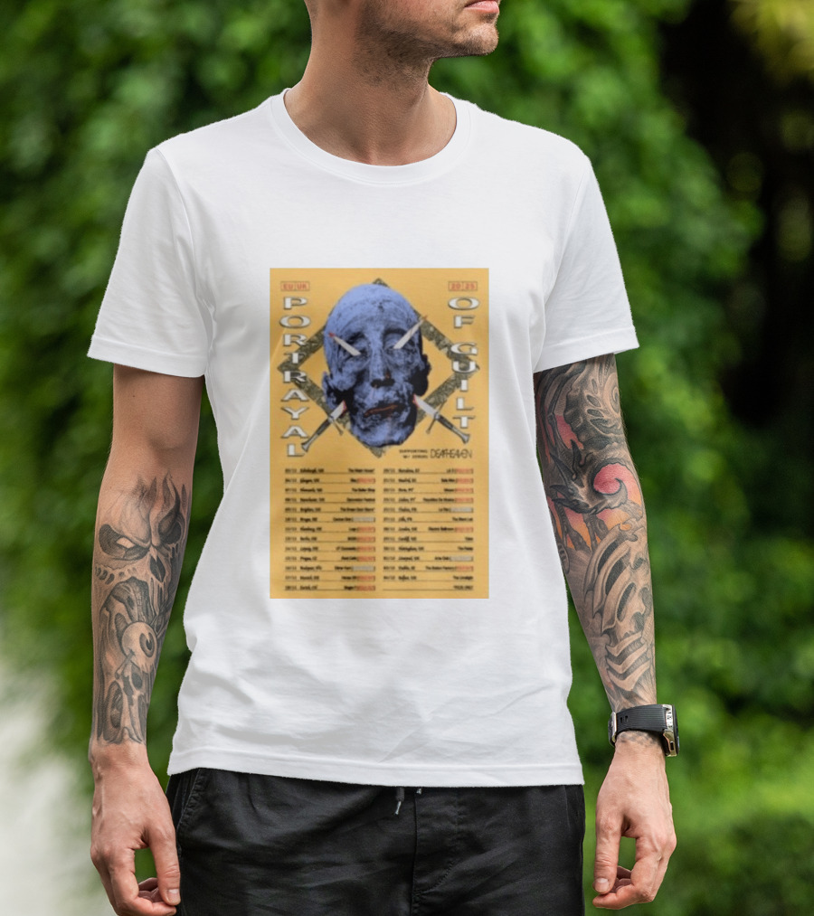 Portrayal Of Guilt Europe Tour 2025 Featuring Deafheaven Dates And Locations T-Shirt