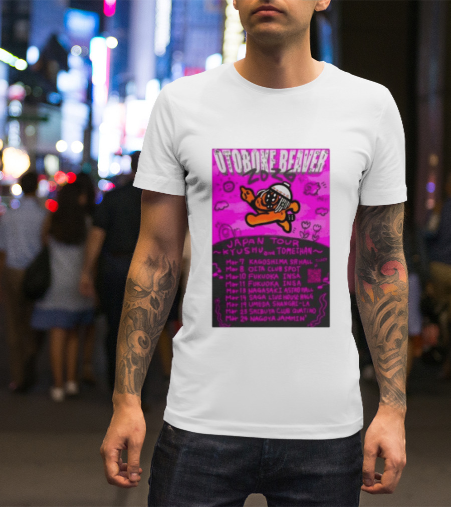 Otoboke Beaver Japan Tour 2026 Kyushu Tomiehan Kagoshima Oita Fukuoka Nagasaki Saga Umeda Shibuya Nagoya T-Shirt