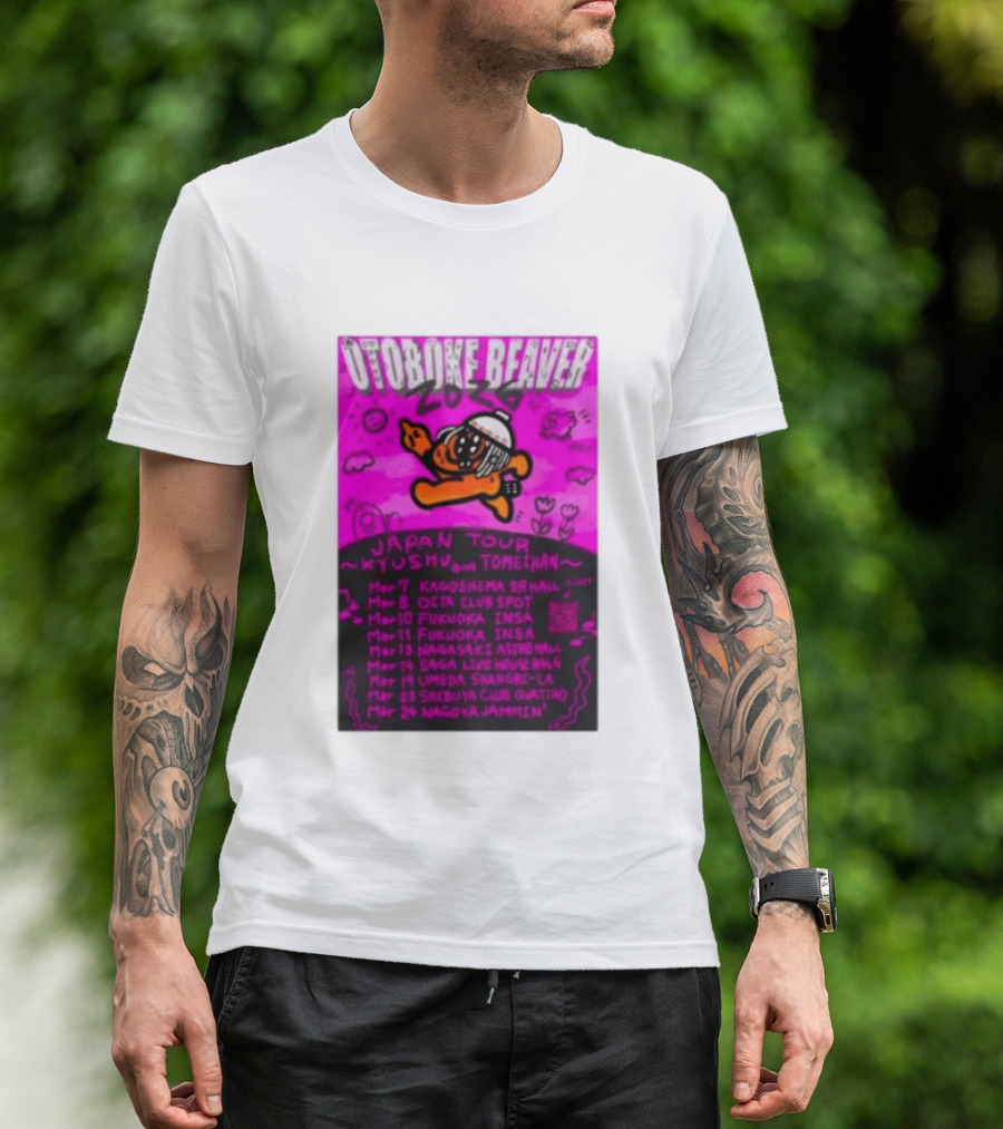 Otoboke Beaver Japan Tour 2026 Kyushu Tomiehan Kagoshima Oita Fukuoka Nagasaki Saga Umeda Shibuya Nagoya T-Shirt