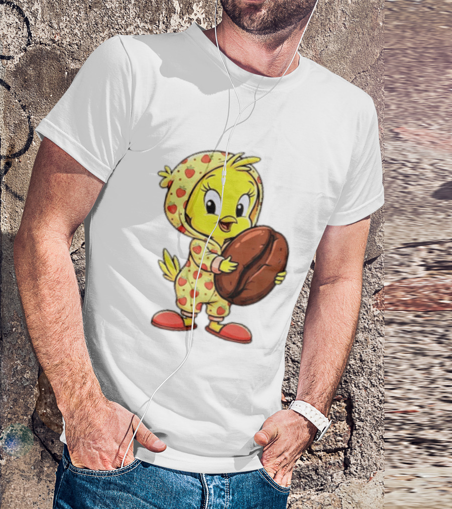Tweety Coffee I Haven't Lost My Mind Half Of It Just Wandered Off Pajamas With Strawberry Onesie And Coffee Bean T-Shirt
