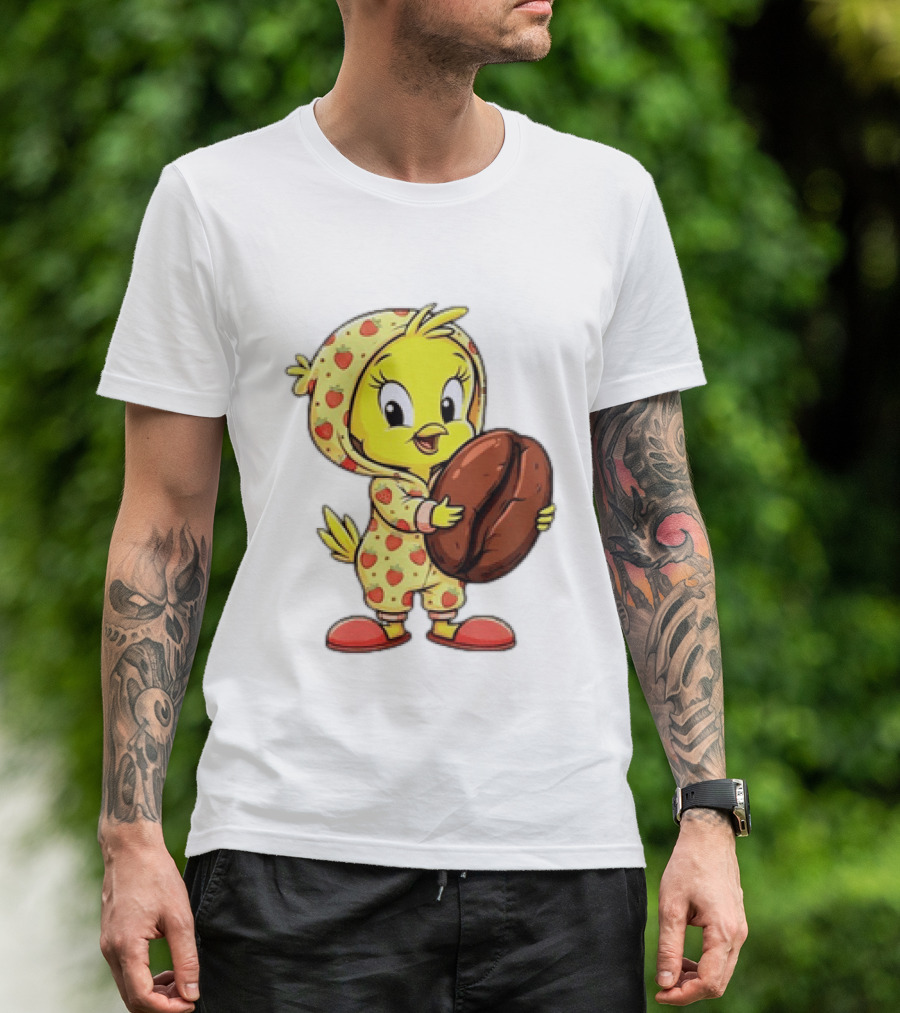 Tweety Coffee I Haven't Lost My Mind Half Of It Just Wandered Off Pajamas With Strawberry Onesie And Coffee Bean T-Shirt