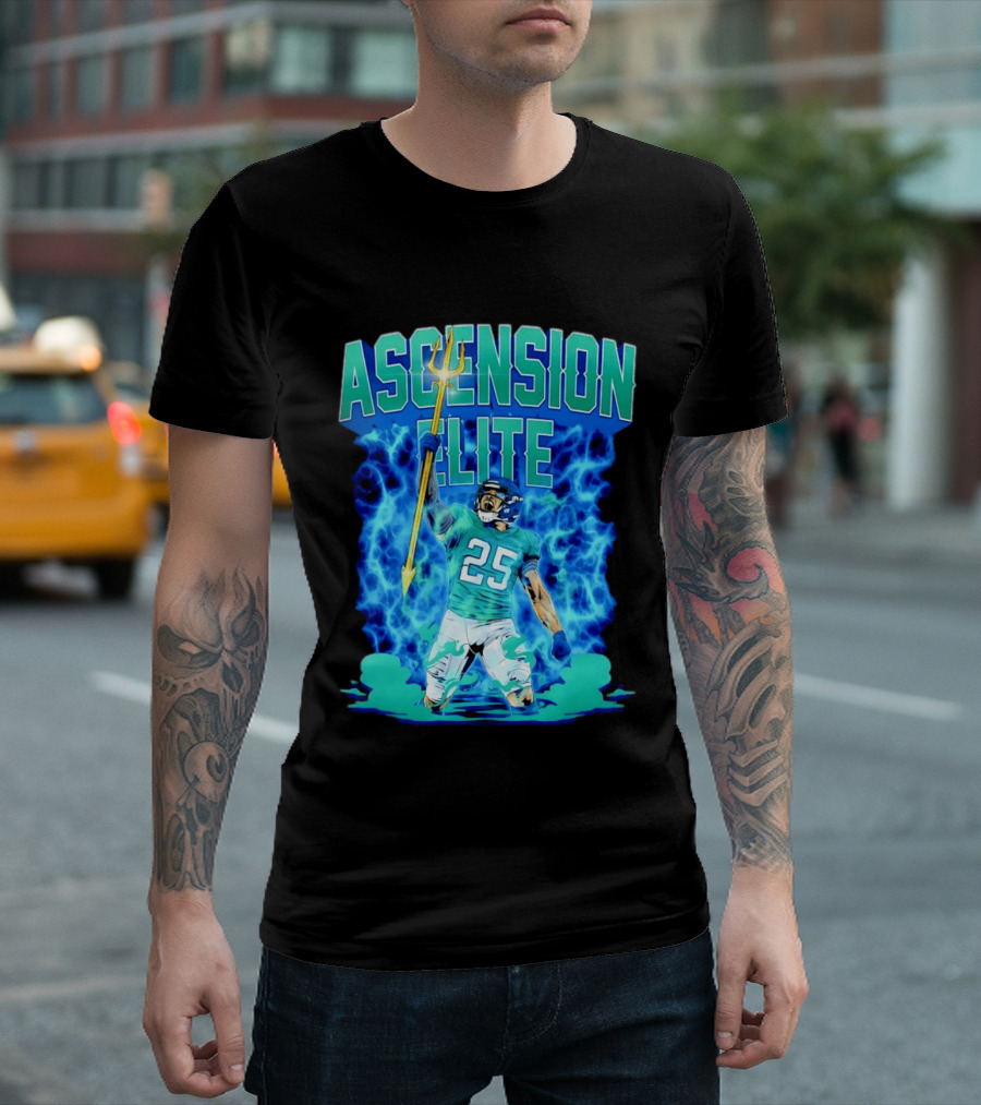 Ascension Elite 25 Football Player Trident Lightning Energy T-Shirt