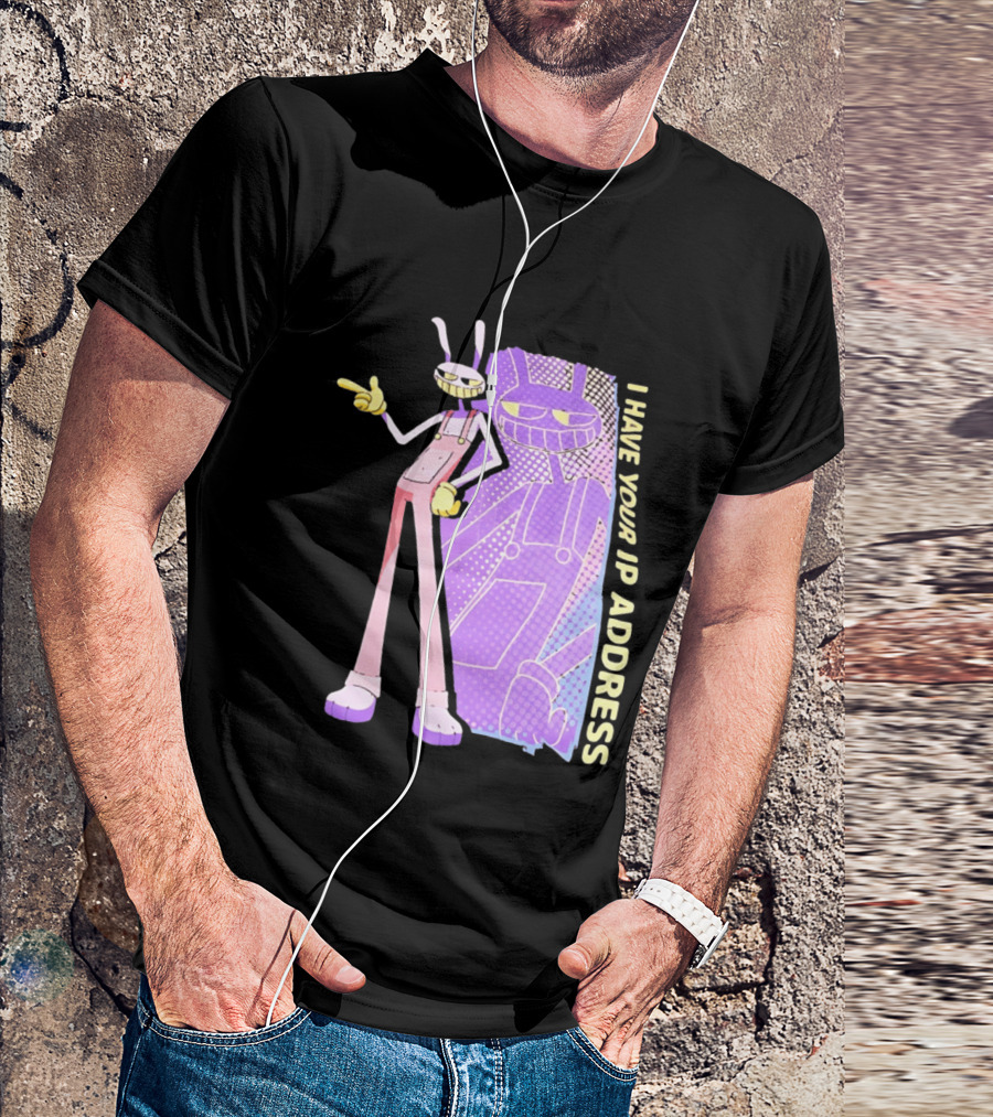 Jax I Have Your IP Address Meme Character In Overalls T-Shirt