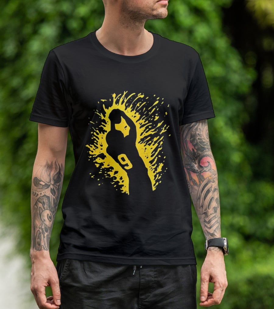 Josh Jacobs Number 9 Football Splash T-Shirt