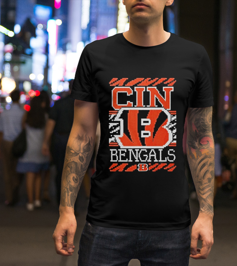 Classic Cincinnati Bengals Holiday Ugly Christmas Football Fan CIN B T-Shirt