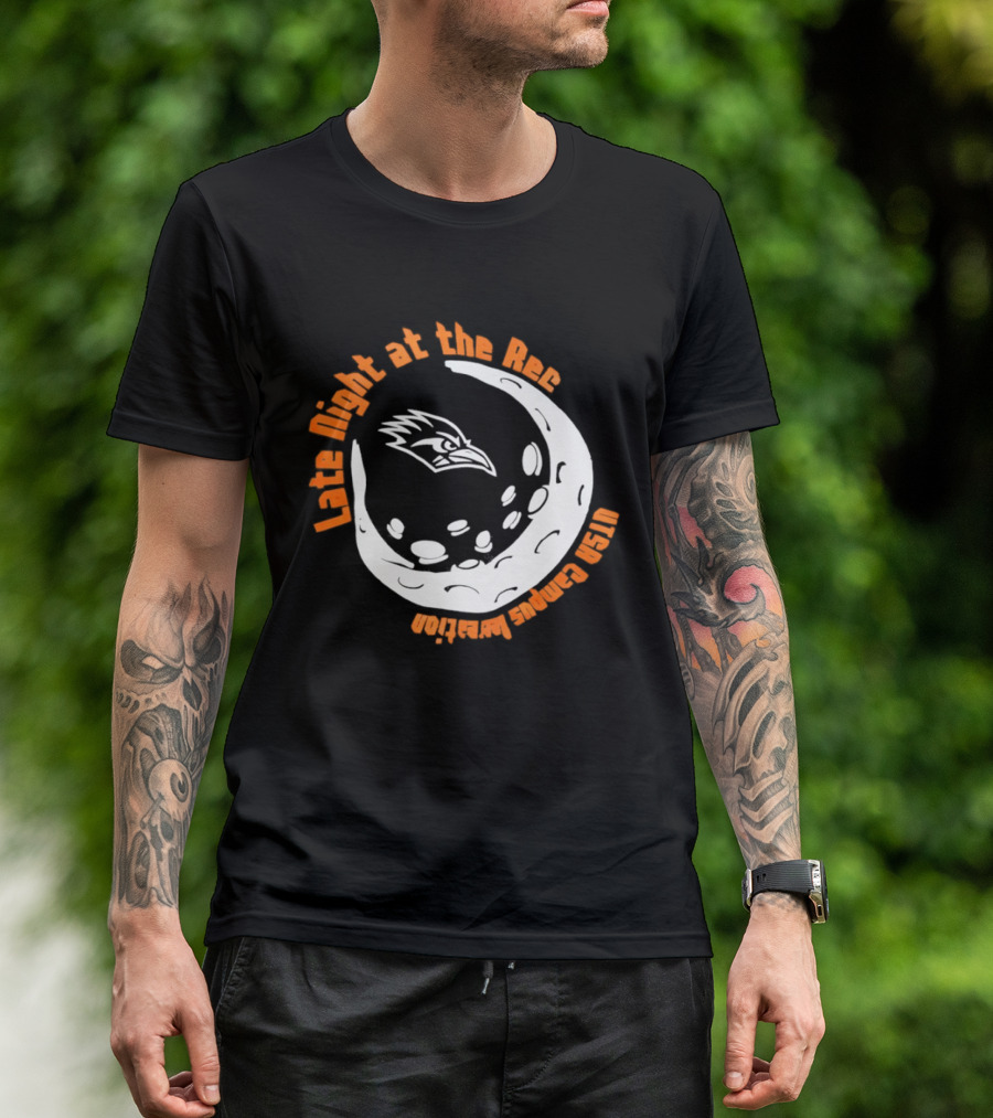 Late Night At The Rec UTSA Roadrunners Campus Recreation Moon T-Shirt